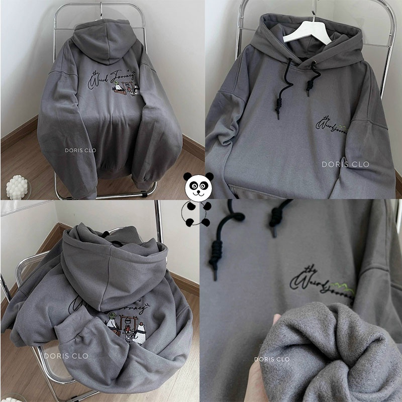 Áo hoodie unisex thêu họa tiết thời trang cao cấp, mẫu áo khoác nỉ chống nắng