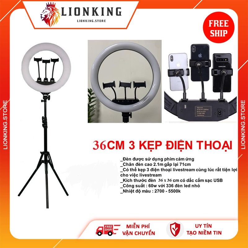 Đèn Livestream size 26 30 36 cm và chân 2m1 Hỗ Trợ Chụp Ảnh Make up Trang Điểm nhiều Chế Độ Sáng