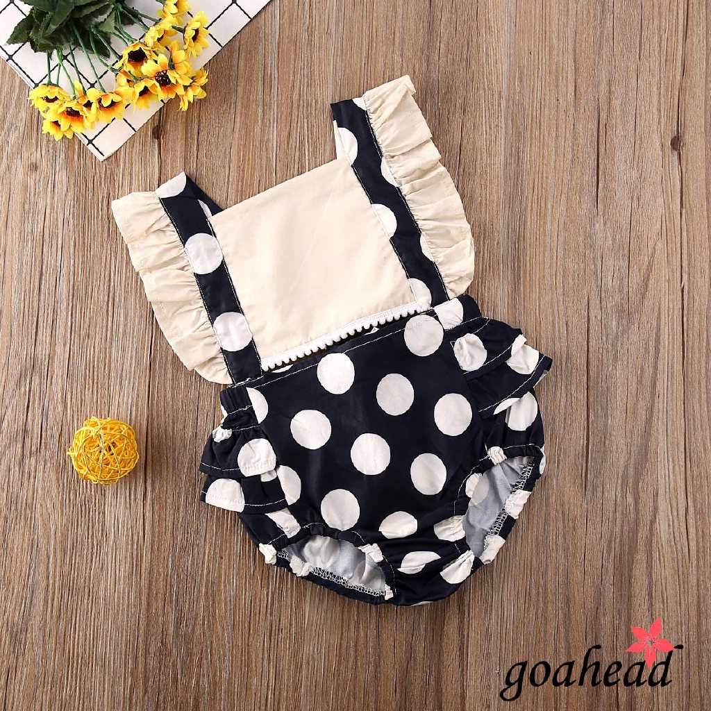 Bodysuit Họa Tiết Chấm Bi Dễ Thương Cho Bé Gái