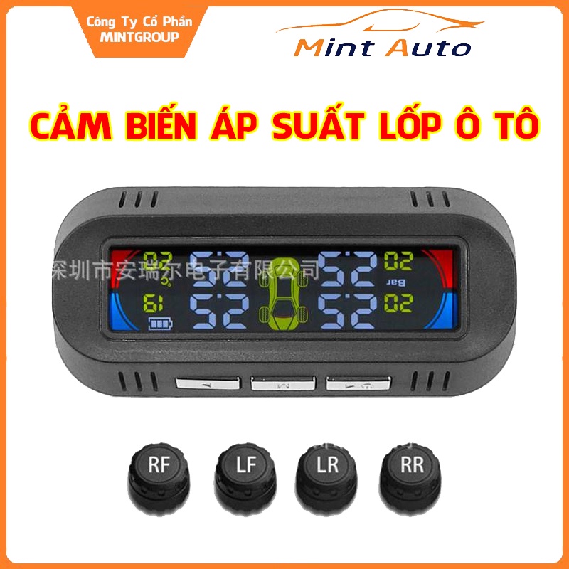 Cảm Biến Áp Suất Lốp Ô Tô Gắn Ngoài Tiện Lợi, Màn Hình LCD Cao Cấp Pin Sạc Năng Lượng Mặt Trời