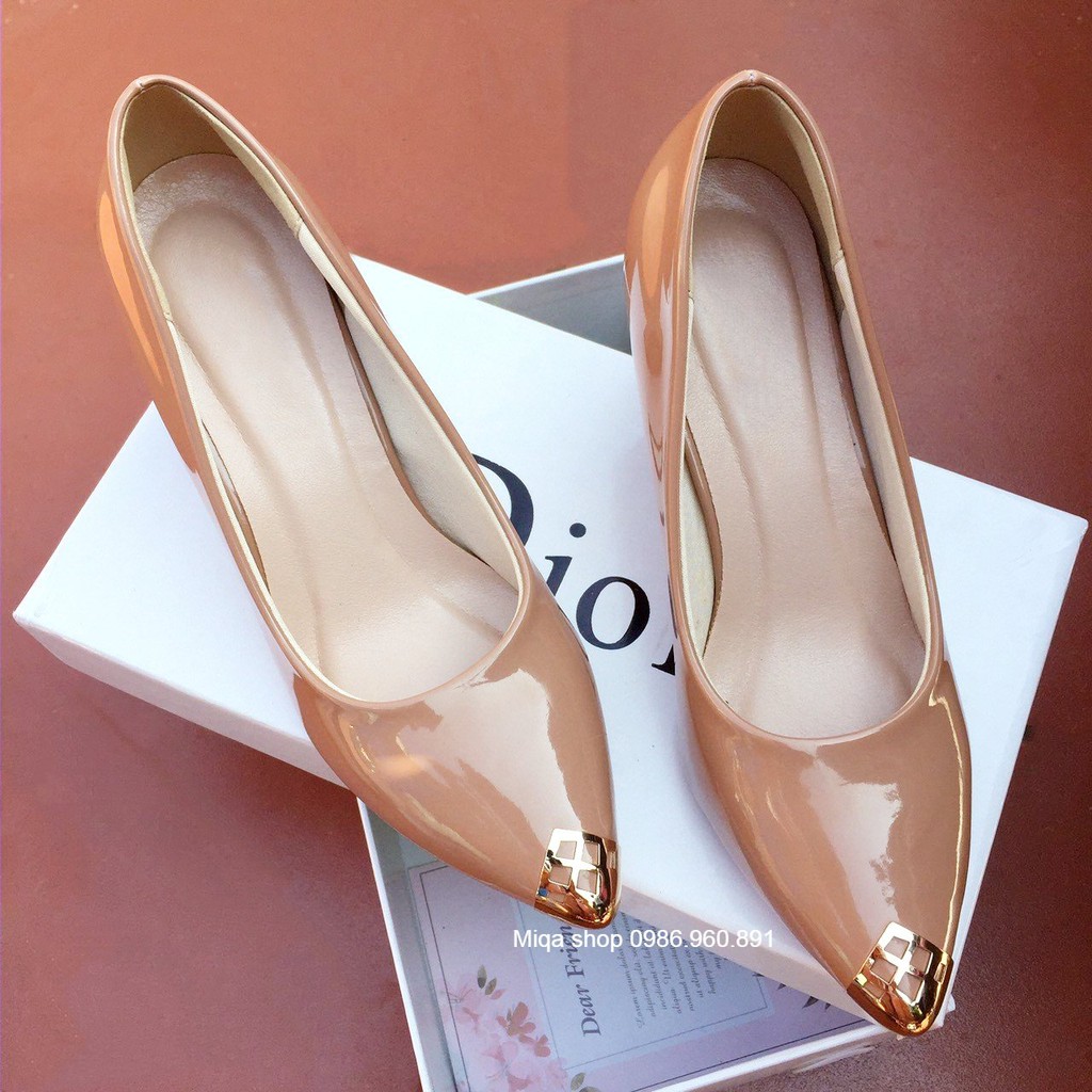 Ảnh thật - Giày cao gót mũi kim loại gót 7cm- Made in Vietnam