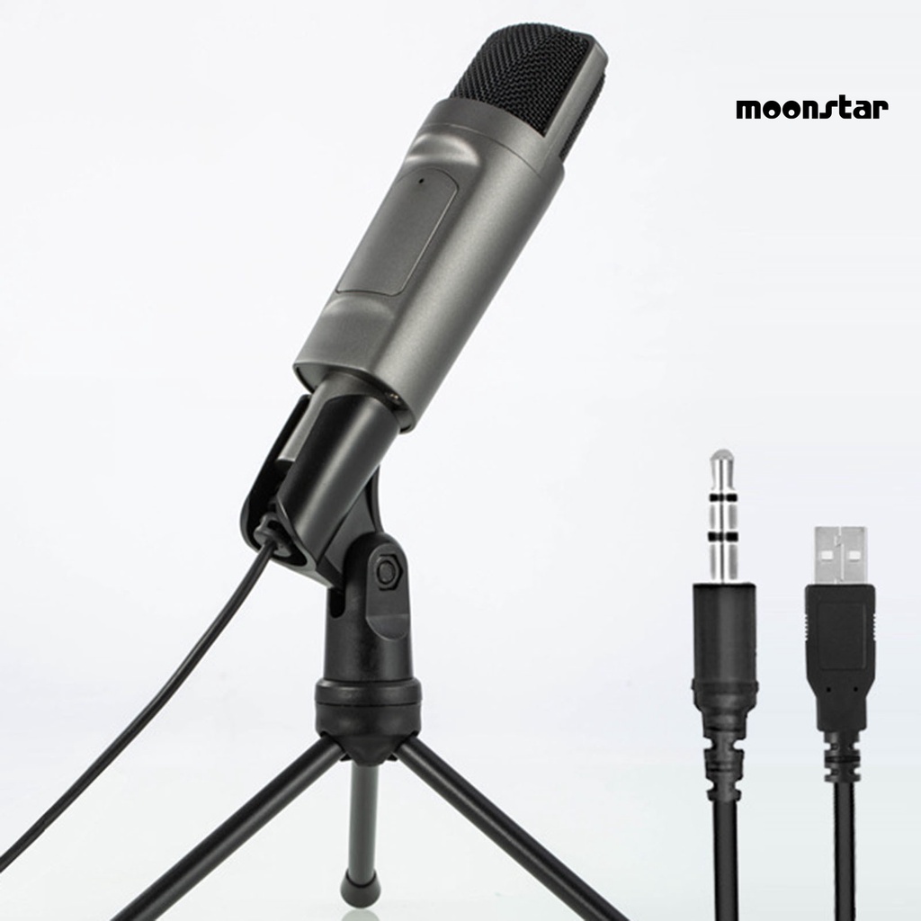 MN_moonstar 3.5mm/USB Plug Desktop Wired Microphone for Gaming/Singing/Live Streaming/Record