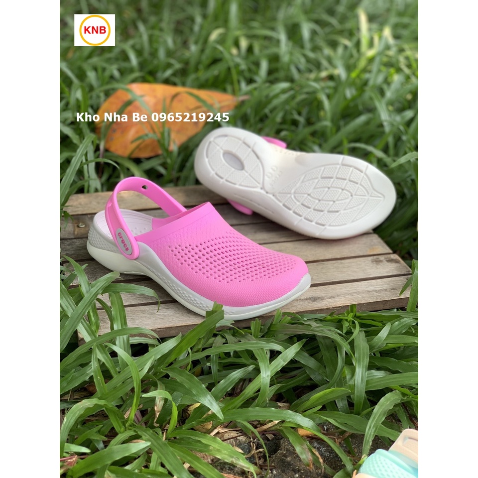 Dép sục cross 360 Literide clog màu hồng lòng ghi, Dép Sục Nam Nữ Literide Clog 360 Đi Nắng Mưa Cao Cấp, hàng xịn