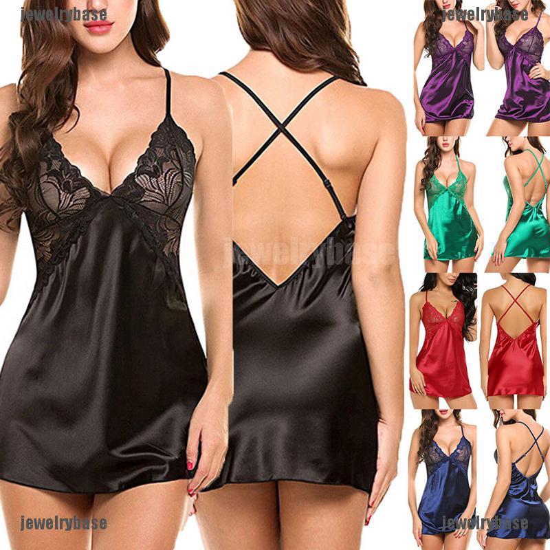 Đầm ngủ lụa phối ren gợi cảm cho nữ | BigBuy360 - bigbuy360.vn