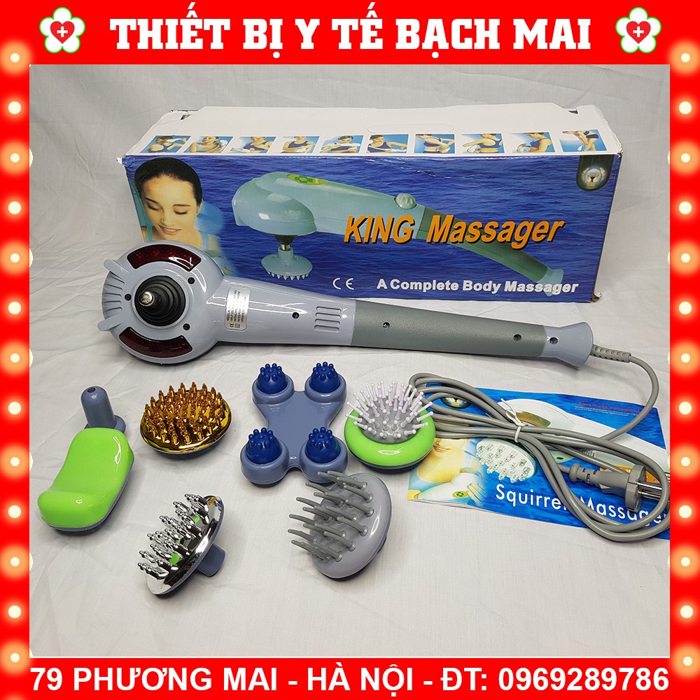 Máy Đấm Lưng Massage Cầm Tay 7 Đầu King Massager - Chính Hãng - Bảo Hành 1 Năm