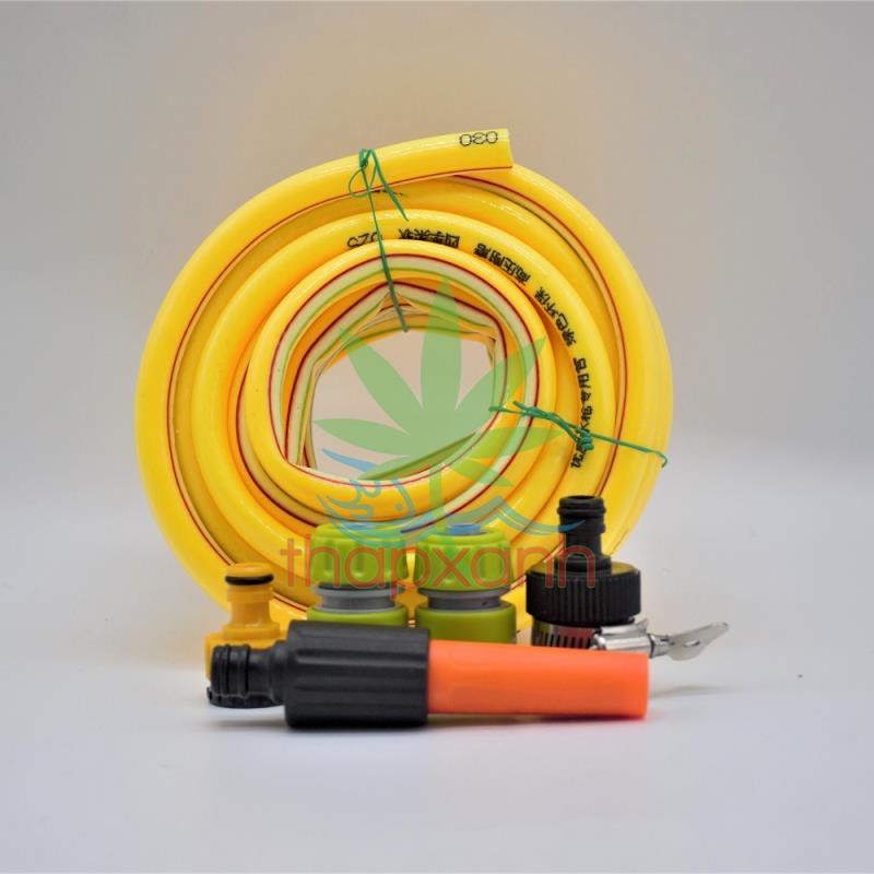 Bộ vòi xịt nước tưới cây, Rửa xe BDT-6230 Vòi nhựa thẳng + 15m dây 16mm