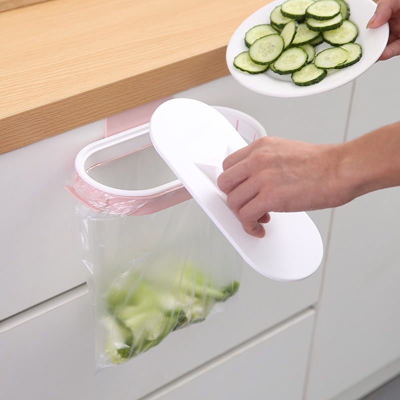 Giá treo túi rác bằng nhựa nhỏ gọn tiện lợi cho nhà bếp/ phòng tắm
