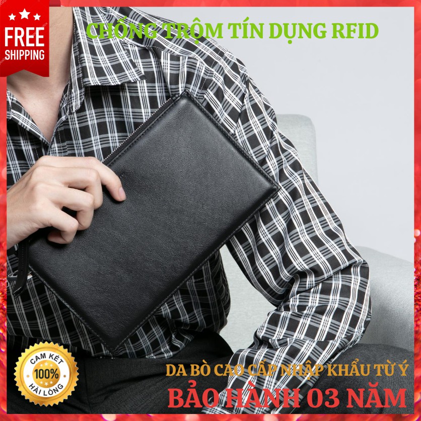 Ví nam cầm tay cao cấp CL-003, chất liệu da bò cao cấp nhập khẩu từ Ý, khẳng định đẳng cấp - Hàng chất lượng cao