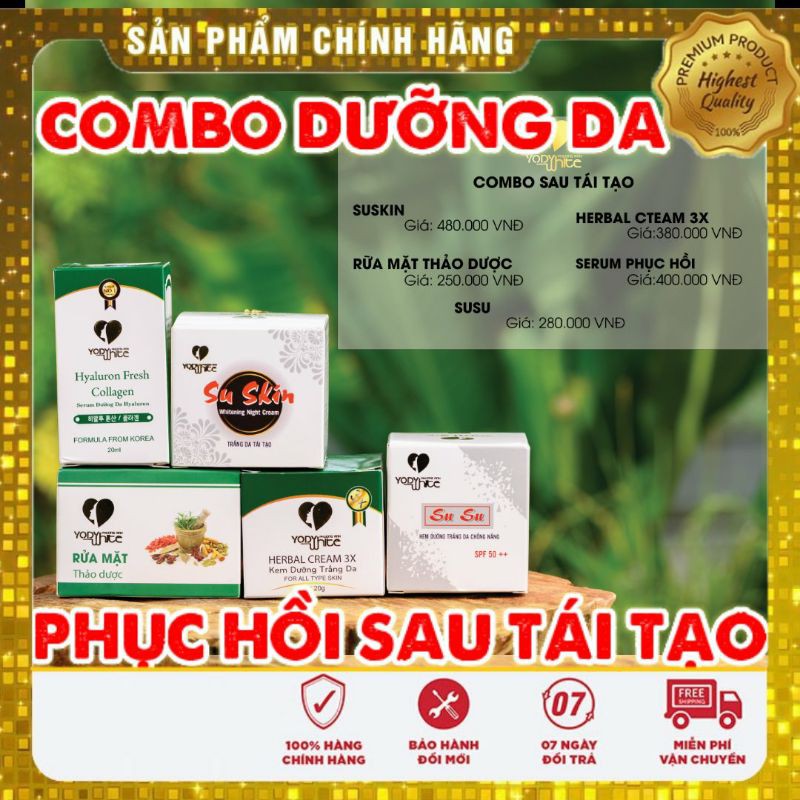 [𝙁𝙍𝙀𝙀 𝙎𝙃𝙄𝙋]⚡COMBO PHỤC HỒI SAU TÁI TẠO SERUM DƯỠNG TRẮNG DA HYALURON FRESH COLLAGEN YODY WHITE PHƯƠNG ANH CẤP ẨM