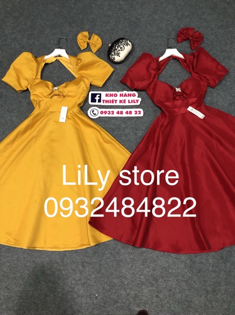 ẢNH VÀ VIDEO THẬT 10000% _ ĐẦM XOÈ TAY PHỒNG KHOÉT NGỰC - kèm nơ cài tóc