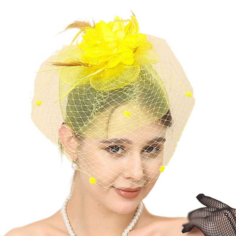 Cài Tóc Hình Vương Miện Đính Lông Vũ Hóa Trang Halloween Cho Nữ