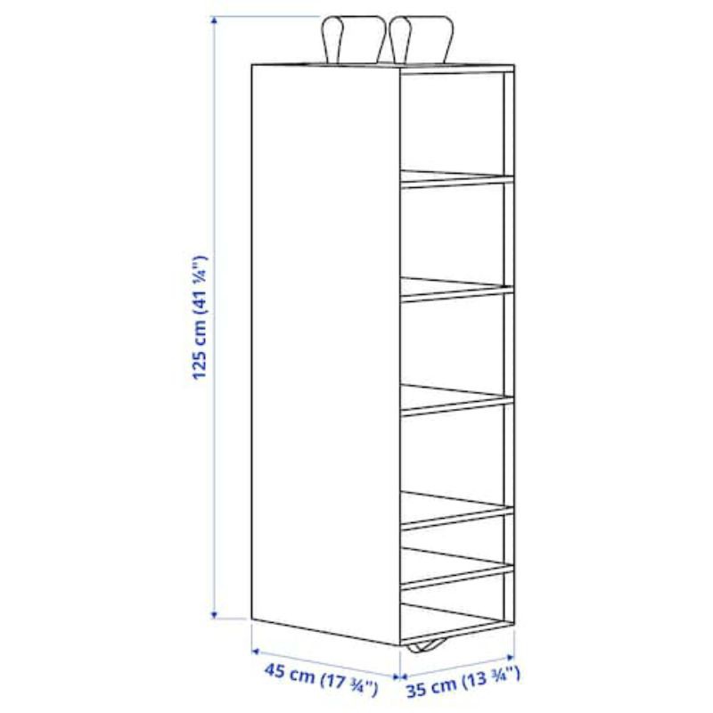 GIÁ TREO TRONG TỦ QUẦN ÁO 6 NGĂN IKEA SKUBB 35X45X125 cm