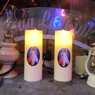 2 Cây Nến Điện Tử 5X15cm [Hình Ngẫu Nhiên - Không Cần Pin] - Nến Điện Công Giáo Đông Phương Fatima (NCDS-0170)