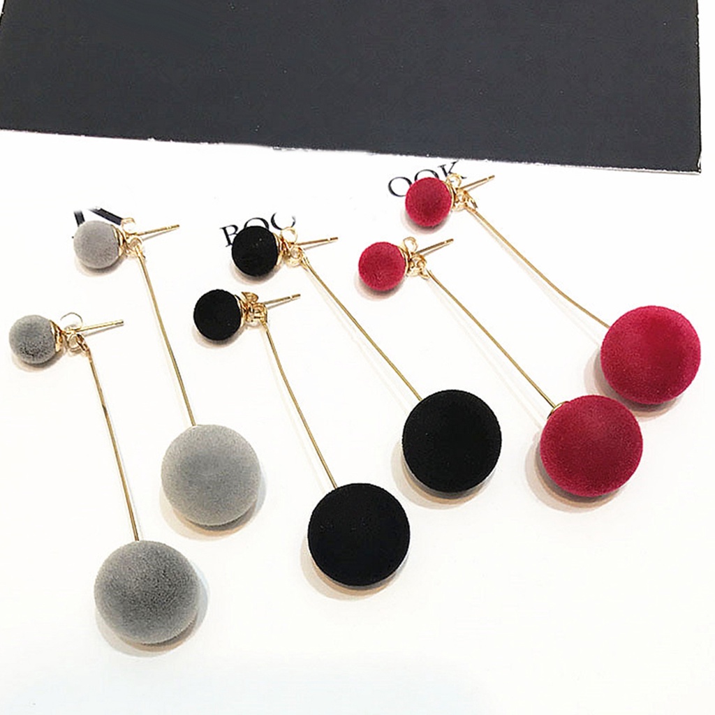 Đôi bông tai dáng rơi họa tiết bông tròn kiểu dáng thời trang cho nữ