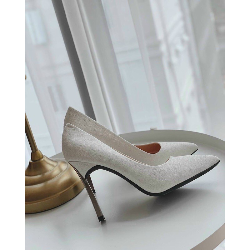 Giày cao gót nhũ vân kim tuyến đẹp fullbox