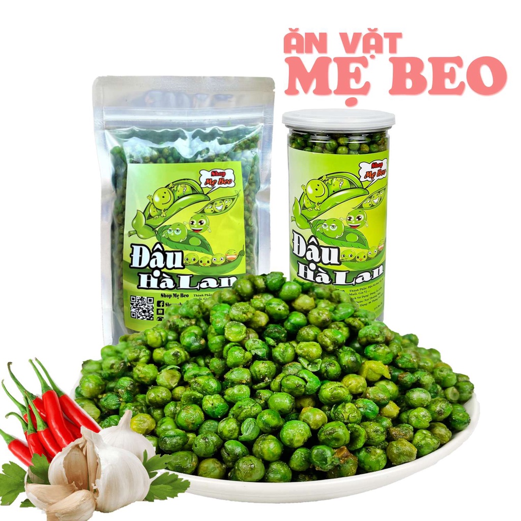 1KG Đậu Hà Lan Tỏi Ớt Sấy Giòn Loại 1 Cực Ngon