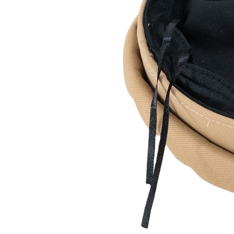 Soft Cotton Beret Hat, Solid Color, Japanese Waist Belt, Fall Winter Fashion For Men And Women