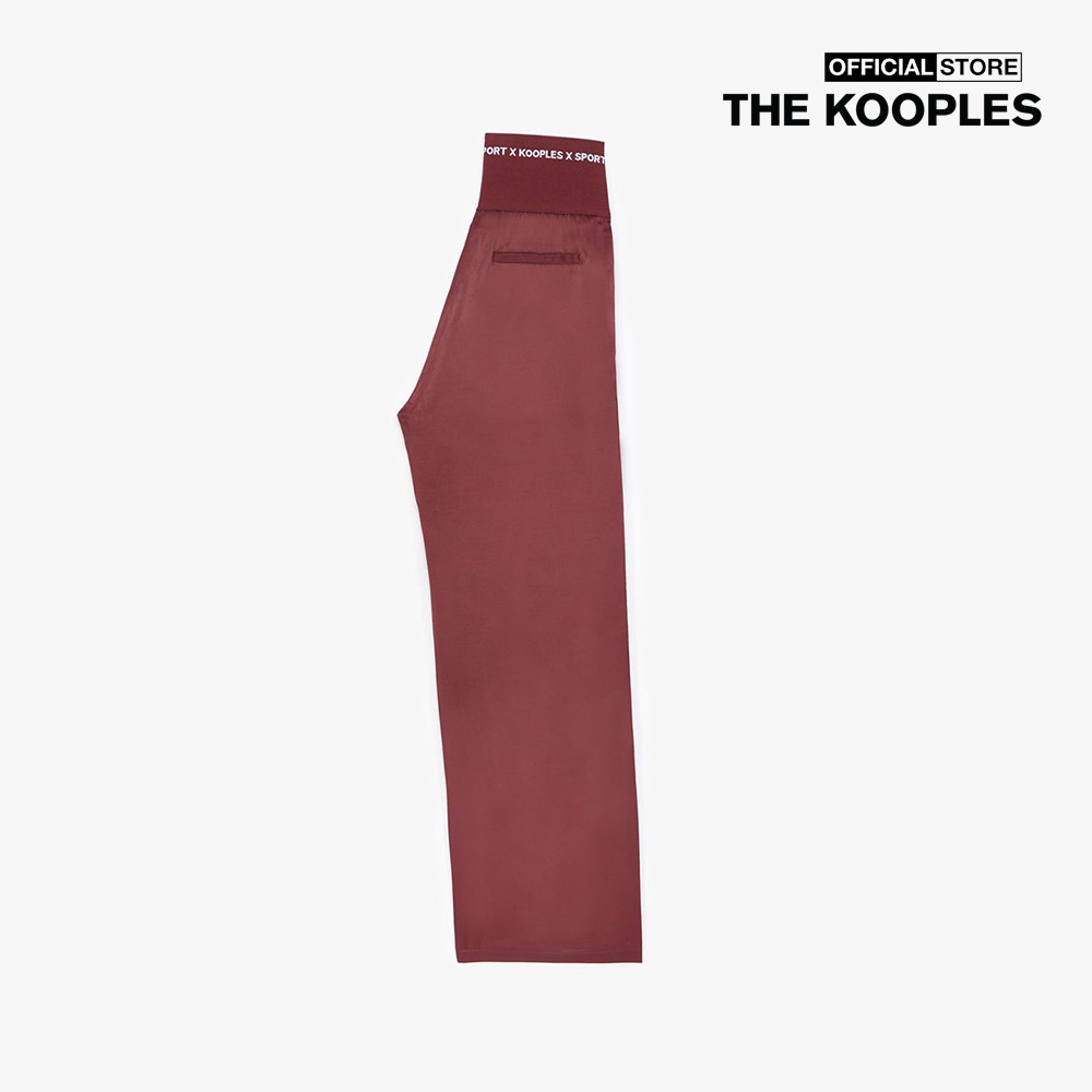 THE KOOPLES - Quần kiểu nữ lưng thun ống rộng Burgundy Flowing FPAN21043S-BUR01