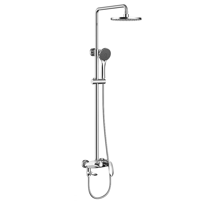 Bộ sen cây đứng nóng lạnh Đồng mạ Crom sáng bóng kiểu dáng lá liễu độc đáo, đẹp mắt - QM.BSC001