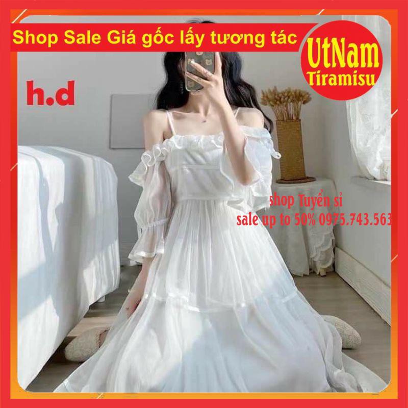 Váy công chúa trễ vai ren ulzzang có ảnh thật sp ♥️Váy tiểu thư dáng dài Vintage | BigBuy360 - bigbuy360.vn
