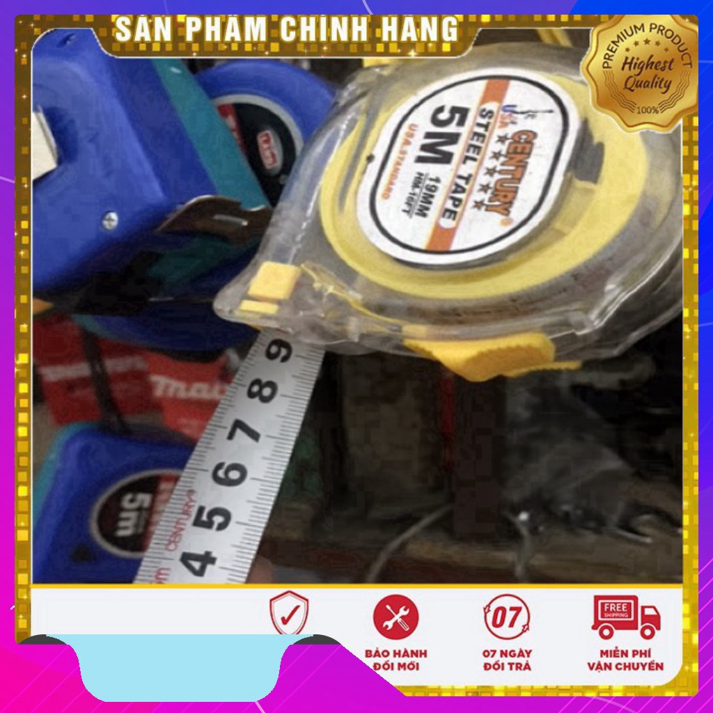 [Hàng chính hãng- Ảnh shop chụp ] Thước cuộn thép bản 25mm nhựa trong Century