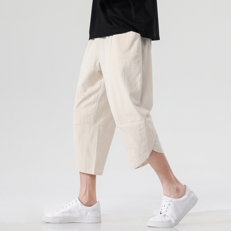 Quần Harem Cotton Lanh Ống Rộng Thoáng Khí Màu Sắc Thời Trang