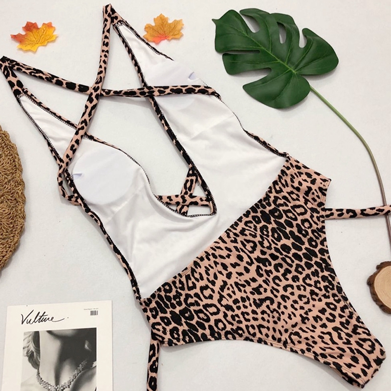 Bộ bikini dây in họa tiết da báo dành cho nữ | BigBuy360 - bigbuy360.vn