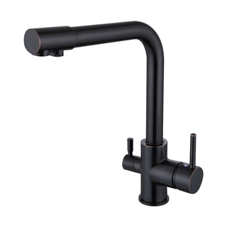 Vòi rửa bát 3 đường nước cao cấp Lukas Korea Black