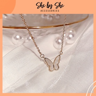 Vòng cổ, dây chuyền mạ vàng nữ dây mảnh đính nơ nữ tính shebyshe - dc18