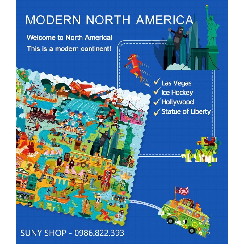 XẾP HÌNH CHO BÉ TRAVEL AROUND THE WORLD-MIDEER-CHÍNH HÃNG