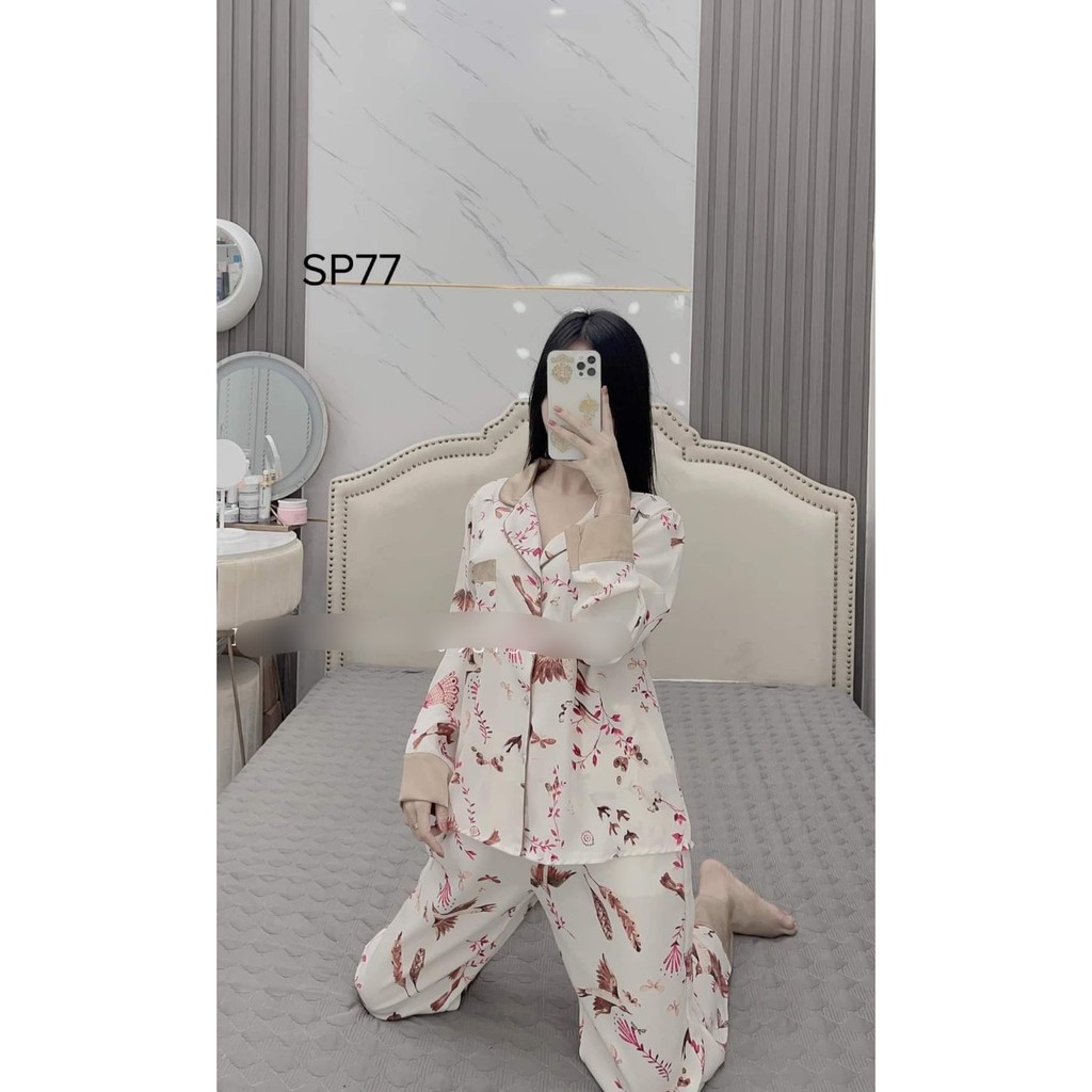 Bộ đồ ngủ mặc nhà - Bộ pijama dài tay lụa mango cao cấp [ SIÊU HOTT ] mềm mịn, thoáng mát, sang chảnh..