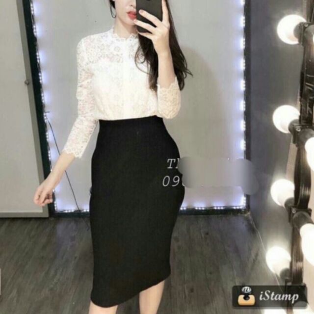 Áo ren công sở dài tay, mặc tôn dáng
