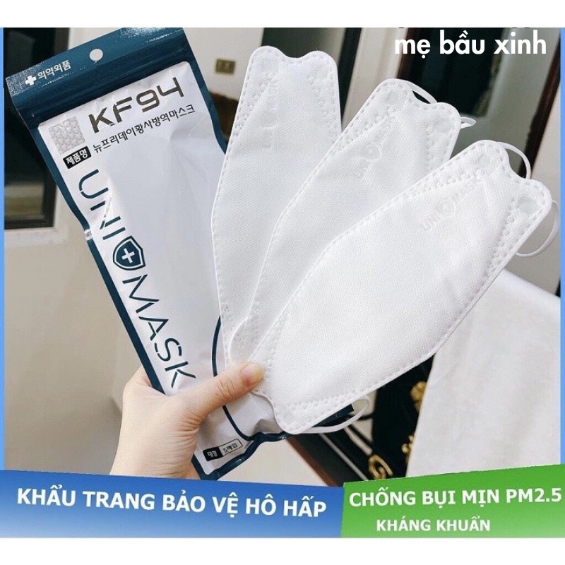 Khẩu trang 4D KF94 Uni mask Hàn Quốc chống bụi mịn và kháng khuẩn hàng chính hãng cao cấp