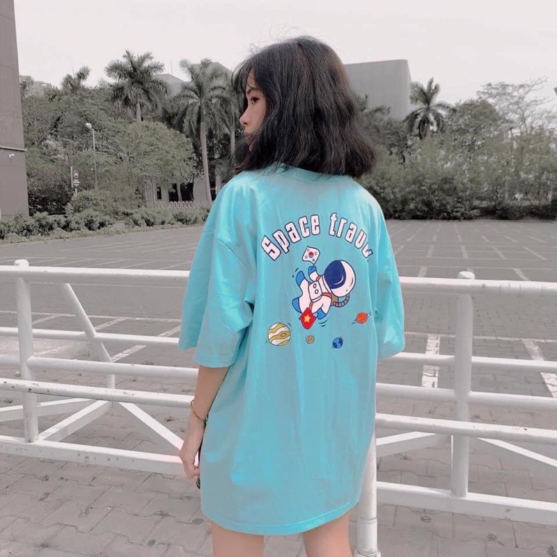 [Mã SKAMSALE06 giảm 10% tối đa 100K đơn 150K] Áo unisex Khổng Hiền from rộng cổ tròn tay lỡ freesize 38-70kg Space | BigBuy360 - bigbuy360.vn