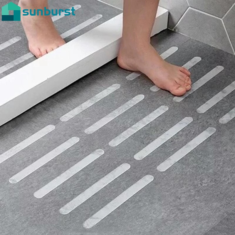 Bộ 12 Miếng Dán Sàn Nhà Trong Suốt Chống Trượt Chống Nước Hình Bông Hoa