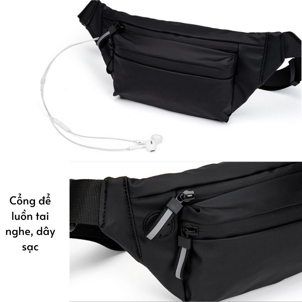 Túi bao tử nữ, nam đeo chéo phản quang chống nước basic
