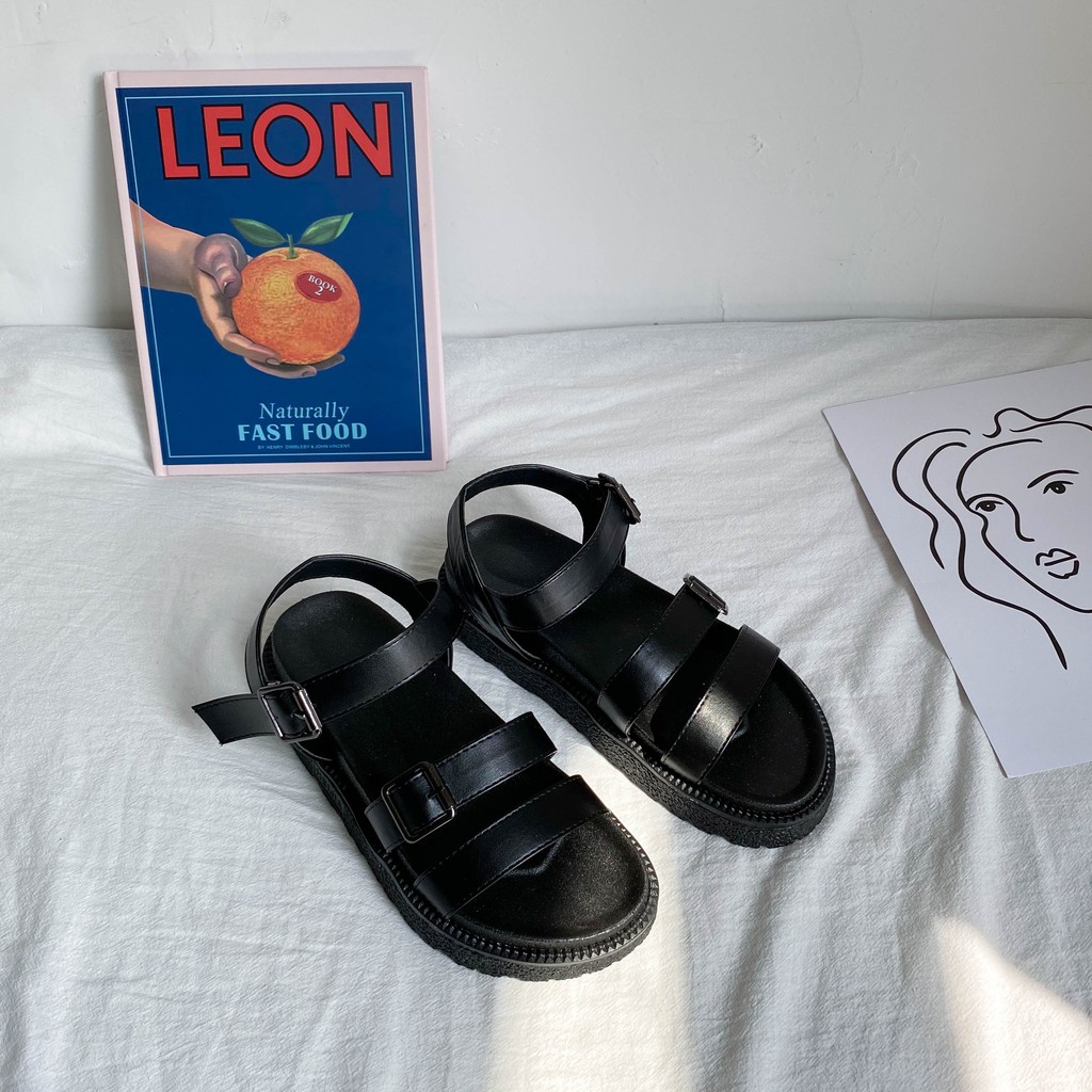 D01_Giày sandanl nữ ulzzang phong cách Retro cá tính