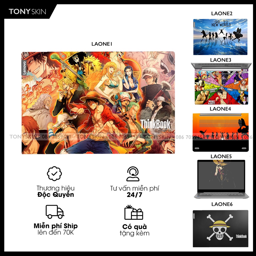 Miếng Dán Skin Laptop LENOVO In Hình One piece Bộ 1 -Inbox Mã Máy