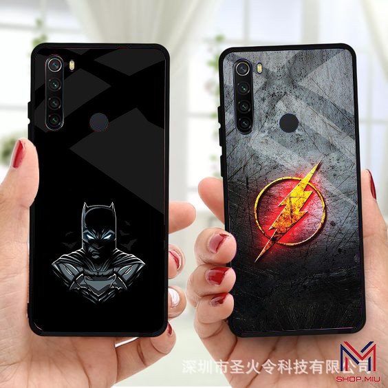 Ốp lưng Xiaomi Redni Note 8 mặt lưng cường lực chống xước hình logo siêu anh hùng