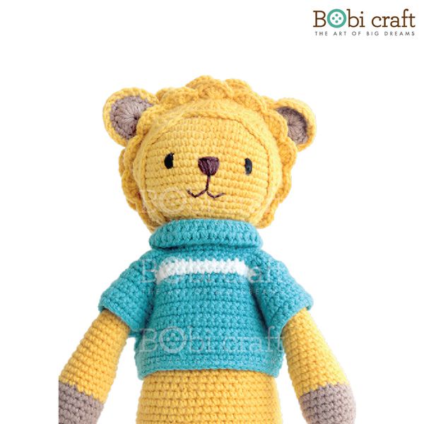 Gấu bông len an toàn cho bé_Sư Tử Leo_Bobi Craft đồ chơi trẻ em | BigBuy360 - bigbuy360.vn