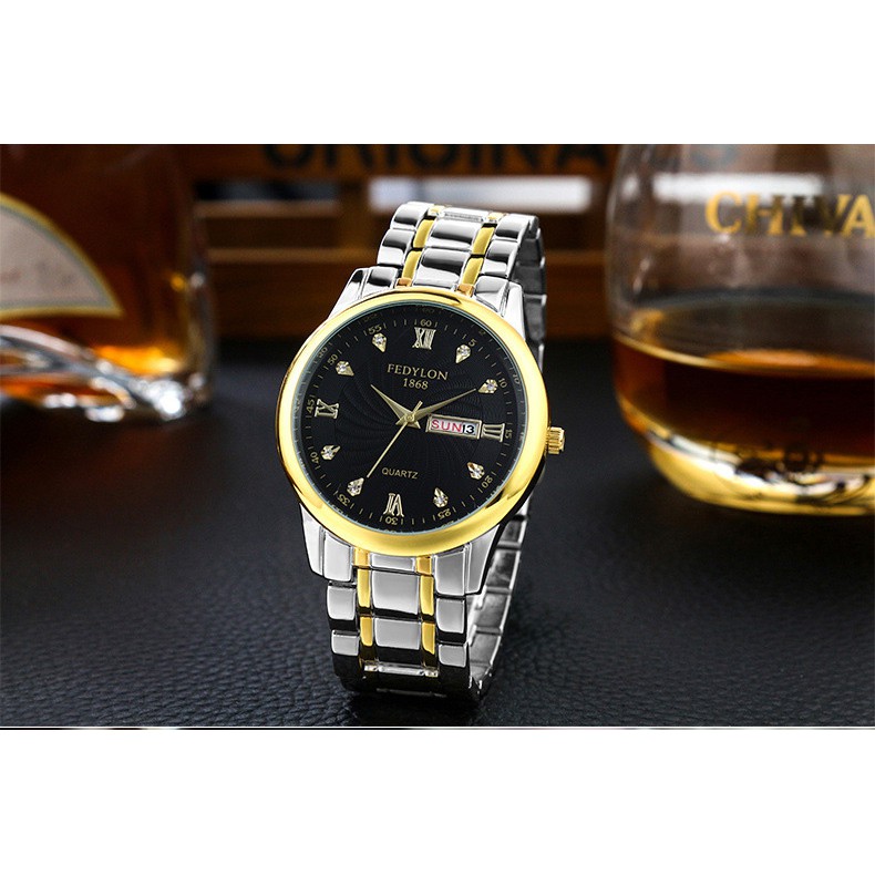 Đồng hồ nam FEDYLON F1868 dây thép không gỉ cao cấp - 2 màu mặt thời trang