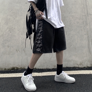 Quần short nam unisex ống rộng FISH siêu hot 2021, quần đùi nam mặc nhà màu đen, xám Hàn Quốc