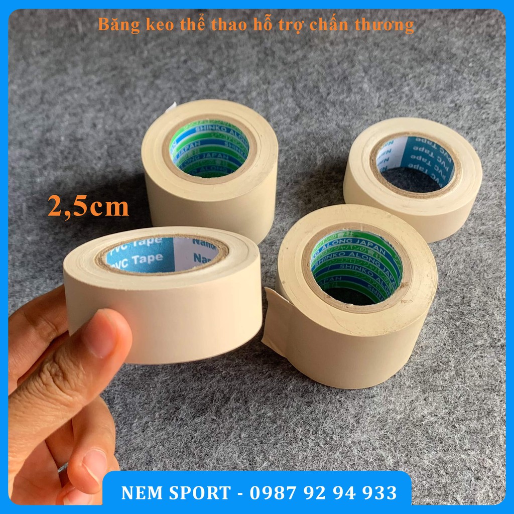 5 Cuộn Băng Keo Thể Thao 5cm -2.5cm, Combo 5 cuộn Băng keo Bóng Đá Loại Tốt