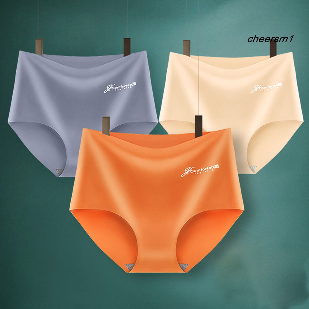 Nội y bộ đồ lót Women Seamless Stretchy Breathable Letter Print Solid Color Underwear Briefs