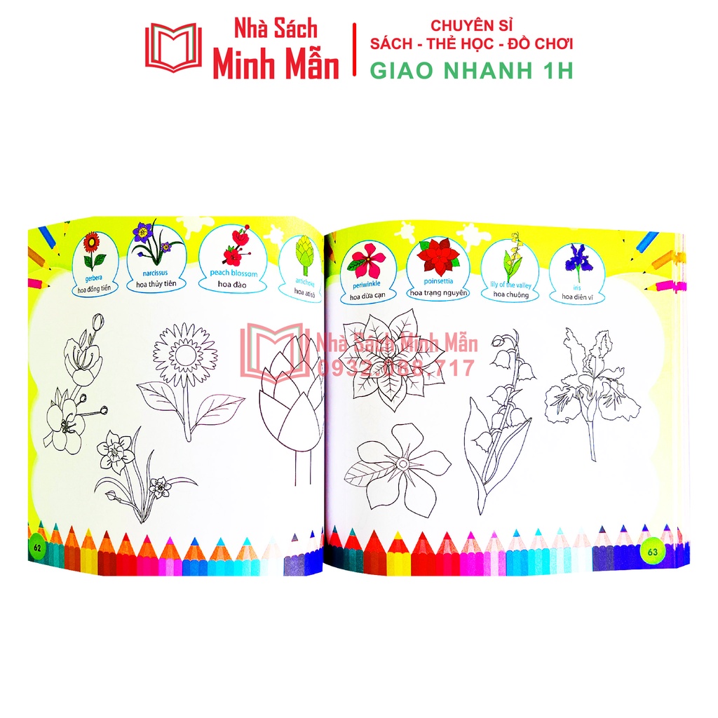 Sách - Bé tô màu 9999 song ngữ Anh Việt cho bé 2-6 tuổi