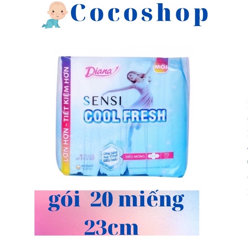 Băng Vệ Sinh Sensi Cool Fresh Siêu Mỏng Cánh 23cm 20 Miếng