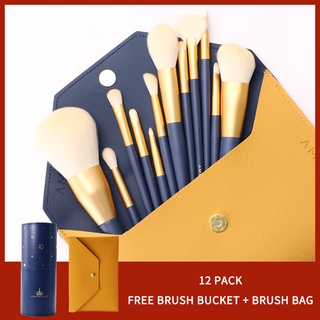 Set 12 cọ trang điểm mắt lông mềm độ bóng cao thiết kế nhỏ gọn tiện dụng
