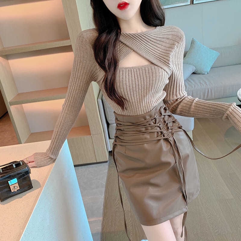Áo Len Tăm Tay Dài Khoét Ngực Loại Đẹp Sexy