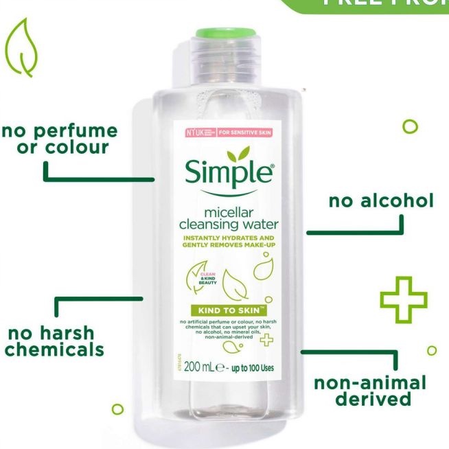 Nước Tẩy Trang Dịu Nhẹ Simple Kind To Skin Micellar Water 200ml - GIBE STORE