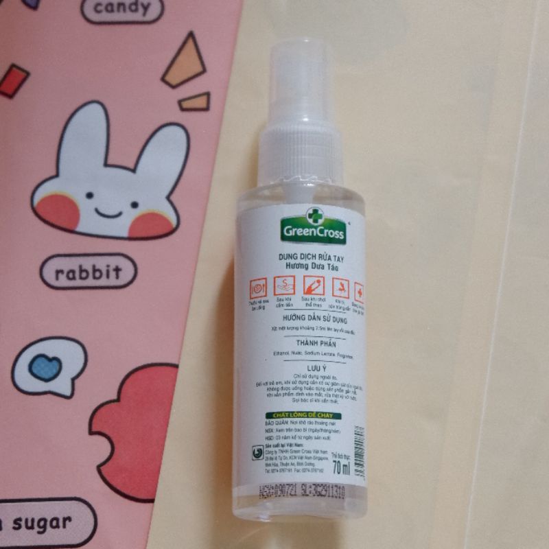 Chai Xịt Rửa Tay Bỏ Túi Mini Green Cross 70Ml Hương Dưa Táo | BigBuy360 - bigbuy360.vn